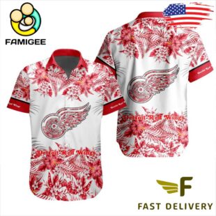 NHL Detroit Red Wings Floral Hawaiian Shirt