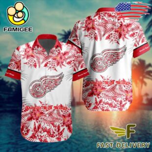 NHL Detroit Red Wings Floral Hawaiian Shirt