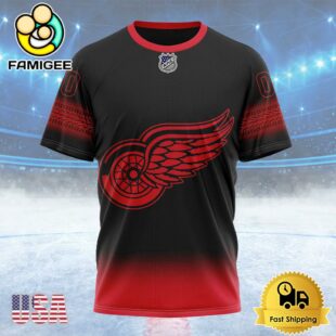 NHL Detroit Red Wings New Gradient Series Concept Custom T Shirt, Detroit Red Wings Shirt
