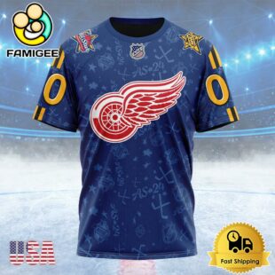 NHL Detroit Red Wings Special All-Star Game Design Custom T Shirt, Detroit Red Wings Shirt