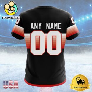 NHL Detroit Red Wings Special Black And Gradient Design Custom T Shirt, Detroit Red Wings Shirt