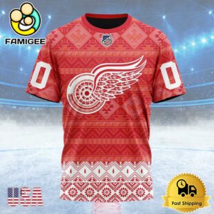 NHL Detroit Red Wings Special Design With Native Pattern Custom T Shirt, Detroit Red Wings Shirt