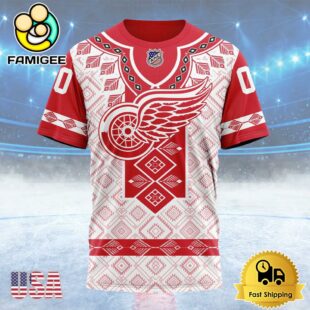 NHL Detroit Red Wings Special Native Heritage Design Custom T Shirt, Detroit Red Wings Shirt