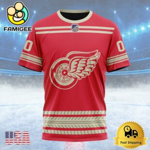 NHL Detroit Red Wings Special Two-tone Design Custom T Shirt, Detroit Red Wings Shirt