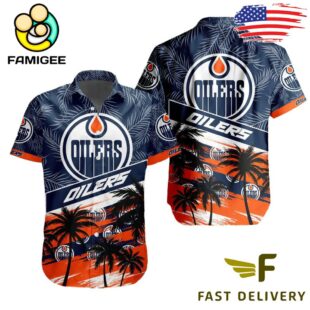 NHL Edmonton Oilers Coconut Tree Hawaiian Shirt