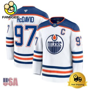 NHL Edmonton Oilers Connor Mcdavid White Limited Hockey Jersey, Edmonton Oilers Jersey