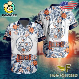 NHL Edmonton Oilers Floral Hawaiian Shirt