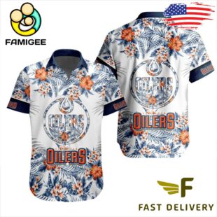 NHL Edmonton Oilers Floral Hawaiian Shirt