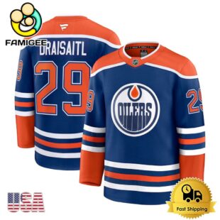 NHL Edmonton Oilers Leon Draisaitl Blue Limited Hockey Jersey, Edmonton Oilers Jersey