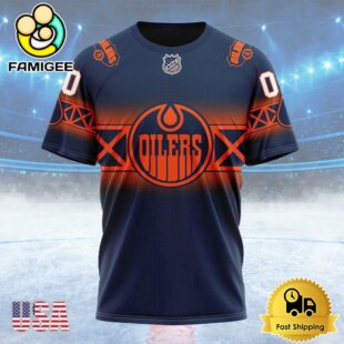 NHL Edmonton Oilers New Gradient Series Concept Custom T Shirt, Edmonton Oilers Shirt