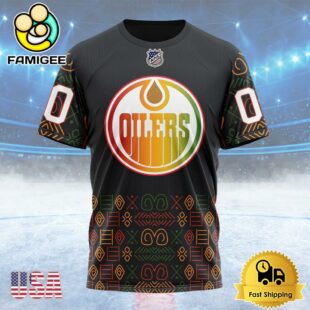 NHL Edmonton Oilers Special Design For Black History Month Custom T Shirt, Edmonton Oilers Shirt