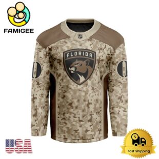 NHL Florida Panthers Desert Camouflage Design Custom Hockey Jersey
