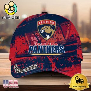 NHL Florida Panthers Explosive Grunge Logo 3D Print Cap