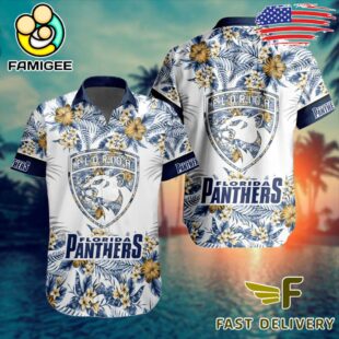 NHL Florida Panthers Floral Hawaiian Shirt