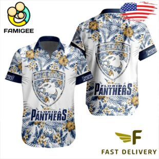 NHL Florida Panthers Floral Hawaiian Shirt
