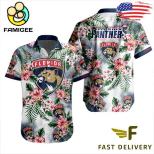 NHL Florida Panthers Hibiscus Hawaiian Shirt