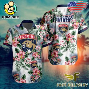NHL Florida Panthers Hibiscus Hawaiian Shirt