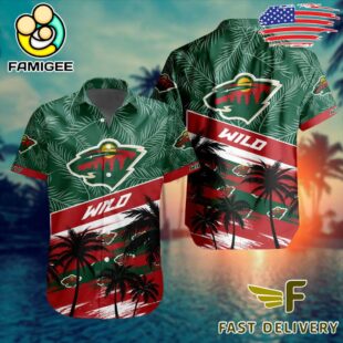 NHL Minnesota Wild Coconut Tree Hawaiian Shirt