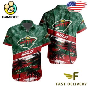 NHL Minnesota Wild Coconut Tree Hawaiian Shirt