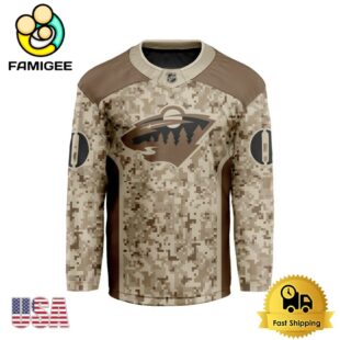 NHL Minnesota Wild Desert Camouflage Design Custom Hockey Jersey
