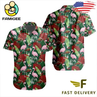 NHL Minnesota Wild Flamingo Hawaiian Shirt
