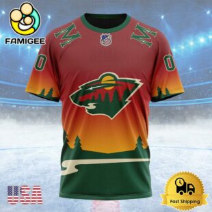 NHL Minnesota Wild New Gradient Series Concept Custom T Shirt, Minnesota Wild Shirt