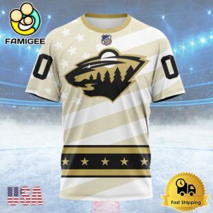 NHL Minnesota Wild Special Military Appreciation Design Custom T Shirt, Minnesota Wild Shirt