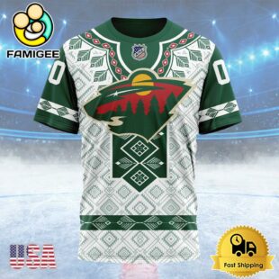NHL Minnesota Wild Special Native Heritage Design Custom T Shirt, Minnesota Wild Shirt