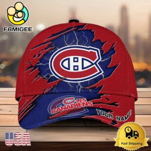 NHL Montreal Canadiens Dynamic Hockey Emblem Custom Name 3D Printed Cap