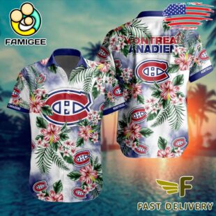 NHL Montreal Canadiens Hibiscus Hawaiian Shirt