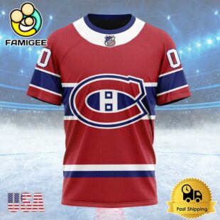 NHL Montreal Canadiens Personalized Home Kits Custom T Shirt, Montreal Canadiens Shirt