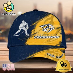 NHL Nashville Predators Bold Distressed Artwork Personalized 3D Cap