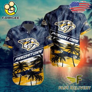 NHL Nashville Predators Coconut Tree Hawaiian Shirt