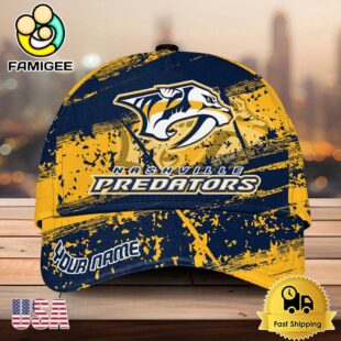 NHL Nashville Predators Explosive Grunge Logo 3D Print Cap