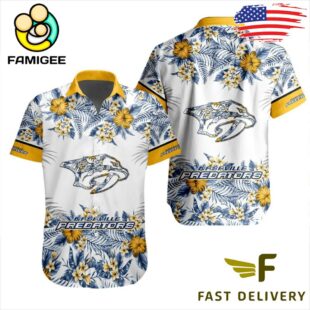 NHL Nashville Predators Floral Hawaiian Shirt