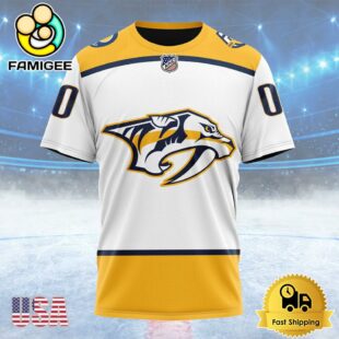 NHL Nashville Predators Personalized Away Kits Custom T Shirt, Nashville Predators Shirt