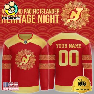 NHL New Jersey Devils Asian And Pacific Islander Heritage Night Logo Team Hockey Jersey