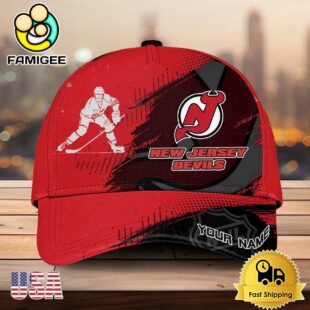 NHL New Jersey Devils Bold Distressed Artwork Personalized 3D Cap