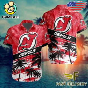 NHL New Jersey Devils Coconut Tree Hawaiian Shirt
