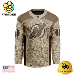 NHL New Jersey Devils Desert Camouflage Design Custom Hockey Jersey