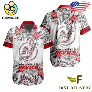 NHL New Jersey Devils Floral Hawaiian Shirt