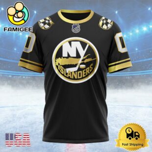 NHL New York Islanders Special Black And Gold Design Custom T Shirt, New York Islanders Shirt