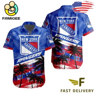 NHL New York Rangers Coconut Tree Hawaiian Shirt