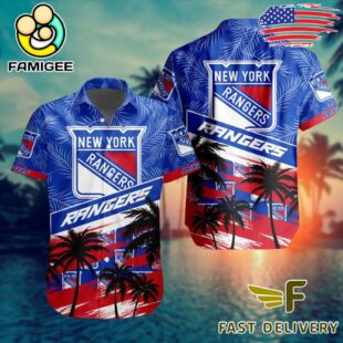 NHL New York Rangers Coconut Tree Hawaiian Shirt