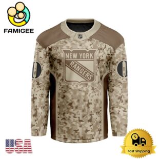 NHL New York Rangers Desert Camouflage Design Custom Hockey Jersey