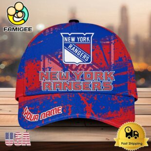 NHL New York Rangers Explosive Grunge Logo 3D Print Cap