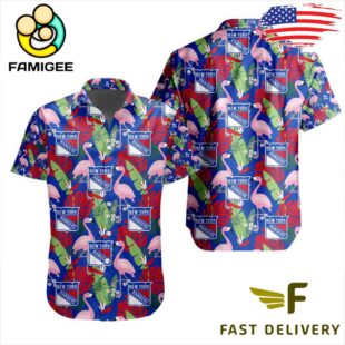 NHL New York Rangers Flamingo Hawaiian Shirt