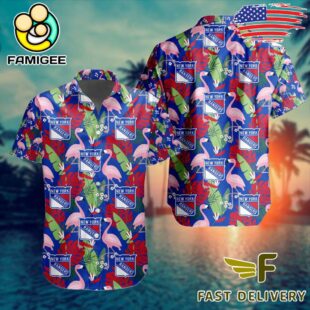 NHL New York Rangers Flamingo Hawaiian Shirt