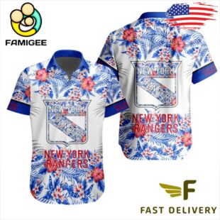 NHL New York Rangers Floral Hawaiian Shirt