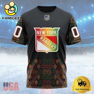 NHL New York Rangers Special Design For Black History Month Custom T Shirt, New York Rangers Shirt